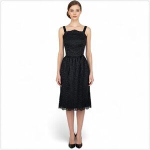 One Fifty Third Black Lace Vintage Inspired Custom Sample Midi Dress New NWOT 6